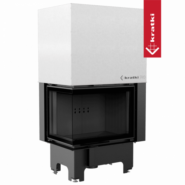 Топка Kratki PRO VNL/700/480 угловое стекло слева, гильотина (Чёрная футеровка)
