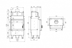 Топка DEFRO HOME NAVI SM, 14 кВт, 630/535мм, с водяным контуром