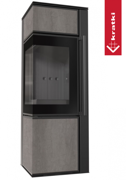 Печь Kratki PRO TORA/S NATURALI PIETRA DI SAVOIA GRIGIA BOCCIARDATA (Чёрная футеровка)