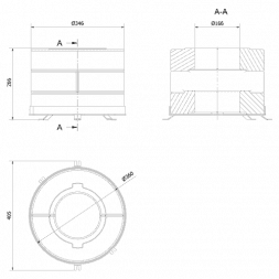 Комплект бетонных теплоаккумулирующих дисков d-150 мм (6 шт., 3 слоя, V1)