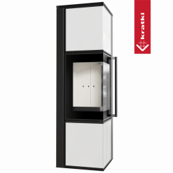 Печь Kratki PRO TORA/M, 8 кВт, белое стекло (Белая футеровка, с доводчиком)