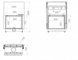 Каминная топка двойная 90x72 C G Echa Tech